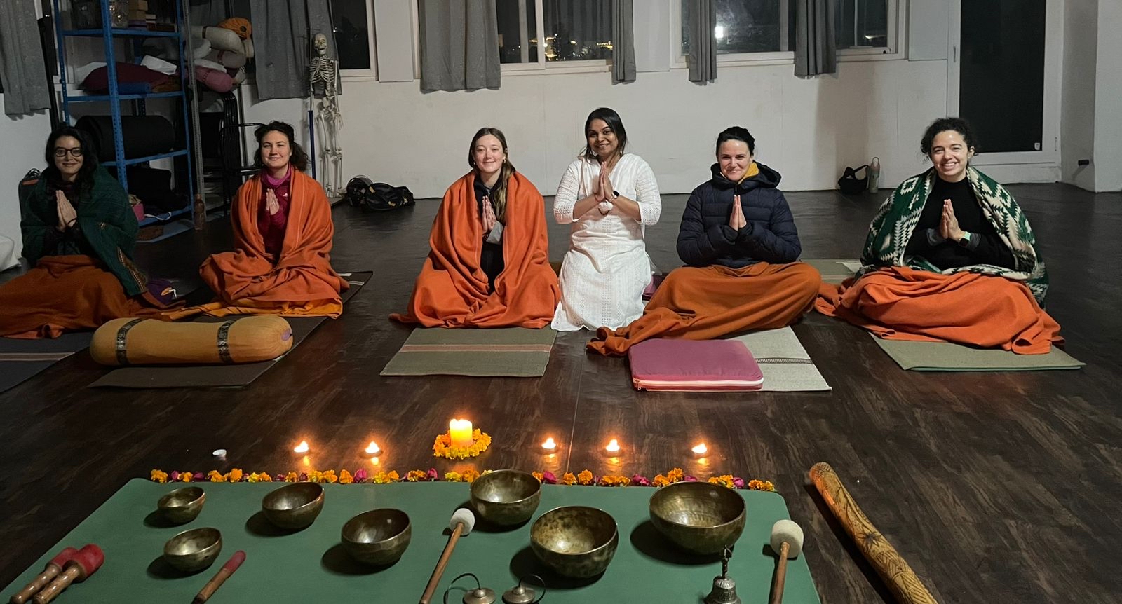 Singing bowl at sunset